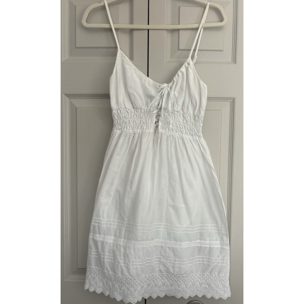 Vintage Guess Jeans Sheer White Babydoll Dress Y2K Bella Swan Cottagecore Sz S